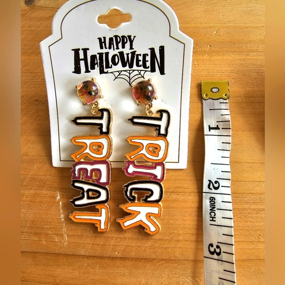 LOT of 2 Halloween Trick or Treat & Glow in the Dark Pumpkin Earrings Orange - Picture 8 of 10